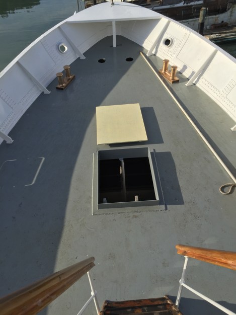 bollards installed, temp hatch